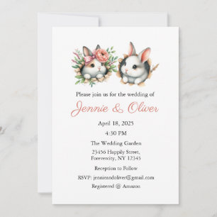 Invitación a la boda, Boda Stationary, conejito