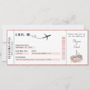 Invitación a la boda, Boda Stationary, París