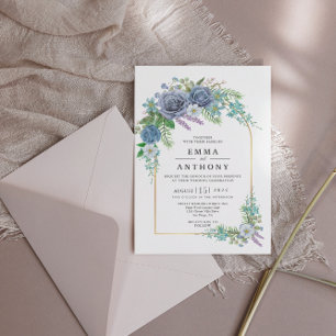 Invitación a la boda bohemiana elegante acuarela