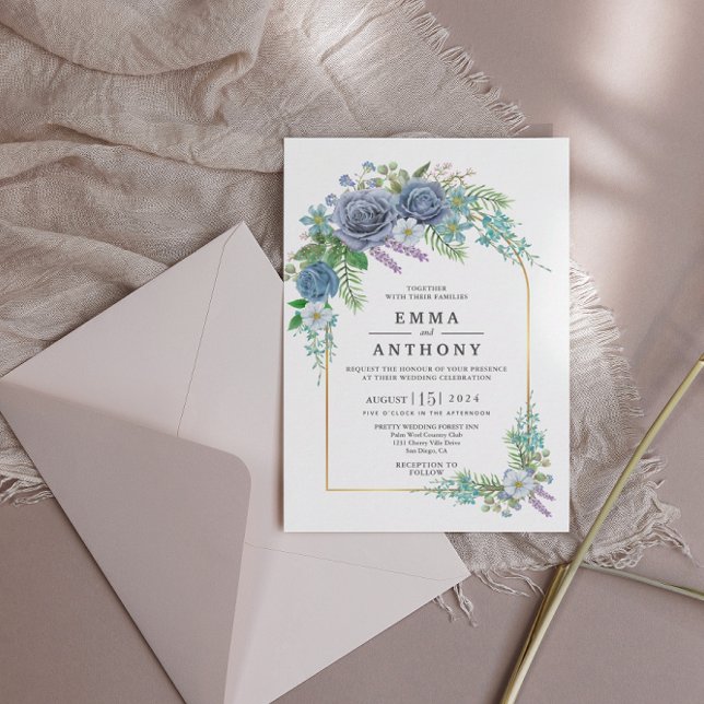 Invitación a la boda bohemiana elegante acuarela (Subido por el creador)