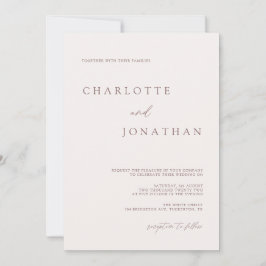 Invitación a la boda bohemiana y mauve moderna