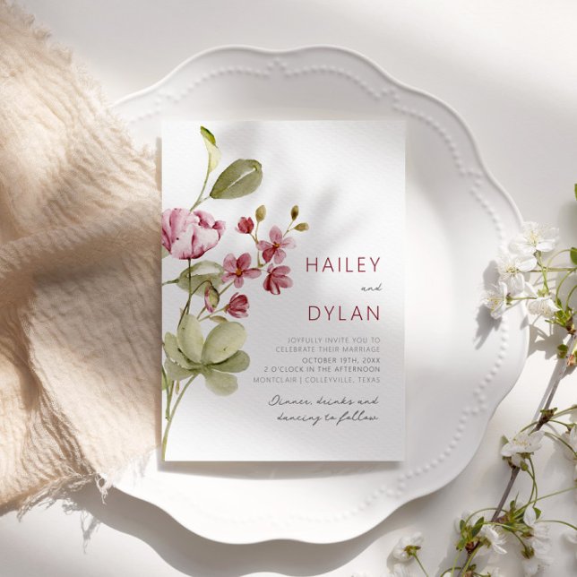 Invitación a la boda Boho de Flores silvestres de  (Subido por el creador)