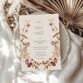 Invitación a la boda Boho Fall Meadow Wildflowers