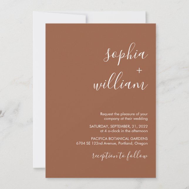 Invitación a la boda Boho Terracotta (Anverso)