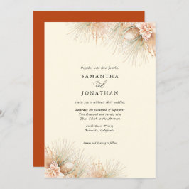 Invitación a la boda Boho Terracotta Palmas Secas