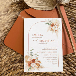 Invitación a la boda Boho Terracotta Pampas