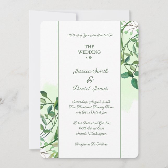 Invitación a la boda botánica (Anverso)