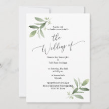 Invitación a la boda botánica acuarela