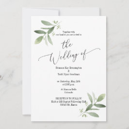 Invitación a la boda botánica acuarela