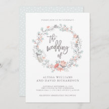 Invitación a la boda botánica Blue Boho