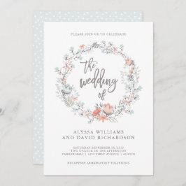 Invitación a la boda botánica Blue Boho