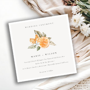 Invitación a la boda botánica Boho, Naranja de Mod