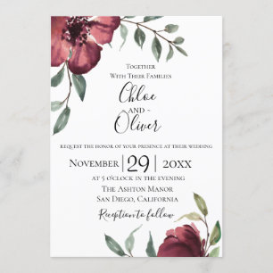 Invitación a la Boda Botánica de Borgoña