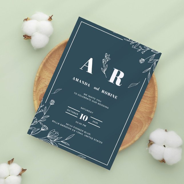Invitación a la boda botánica de Dark Sage (Subido por el creador)