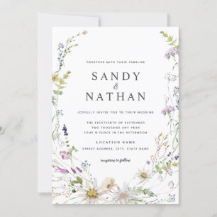 Invitación a la boda botánica de Flor silvestre ca