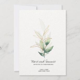 Invitación a la boda botánica de Jade