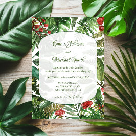 Invitación a la boda botánica de los Verdes Tropic