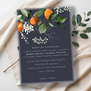 Invitación a la boda botánica de Naranja de Moda n
