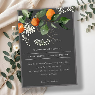 Invitación a la boda botánica de Naranja de Moda o