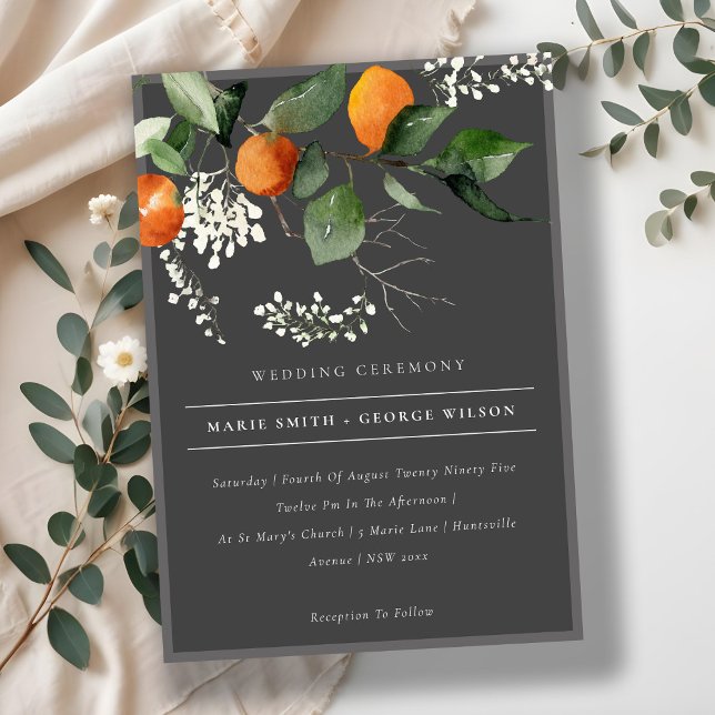 Invitación a la boda botánica de Naranja de Moda o (Subido por el creador)