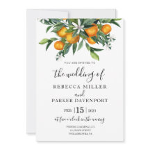 Invitación a la boda botánica de naranjas