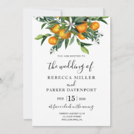 Invitación a la boda botánica de naranjas