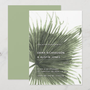Invitación a la Boda Botánica de Palm de Verdor Tr