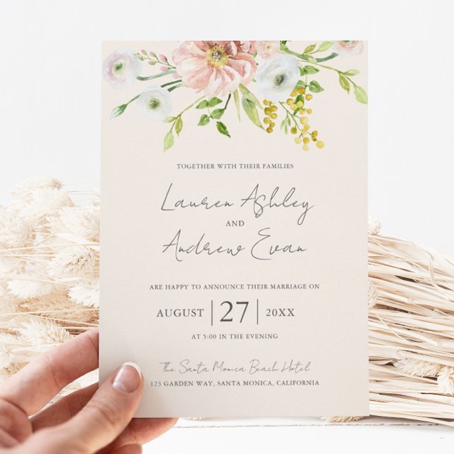 Invitación a la boda botánica de Wildflower Boho B (Subido por el creador)