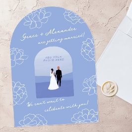 Invitación a la boda botánica del Arco Azul Modern