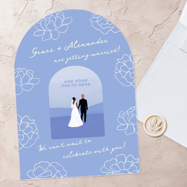 Invitación a la boda botánica del Arco Azul Modern (Subido por el creador)