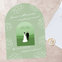 Invitación a la boda botánica del Arco Moderno Ver