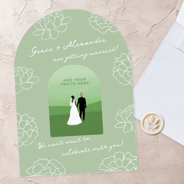 Invitación a la boda botánica del Arco Moderno Ver (Subido por el creador)