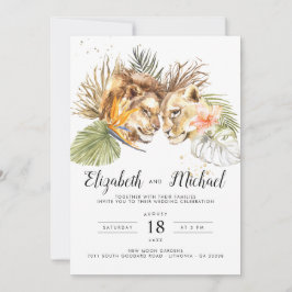 Invitación a la boda botánica del Safari Boho Afri