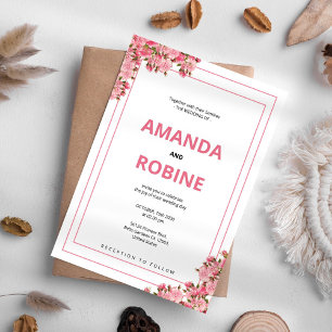 Invitación a la boda botánica floral simple