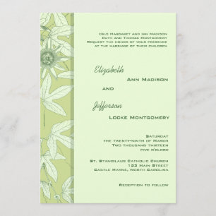 Invitación a la Boda Botánica Floral Verde Celadon