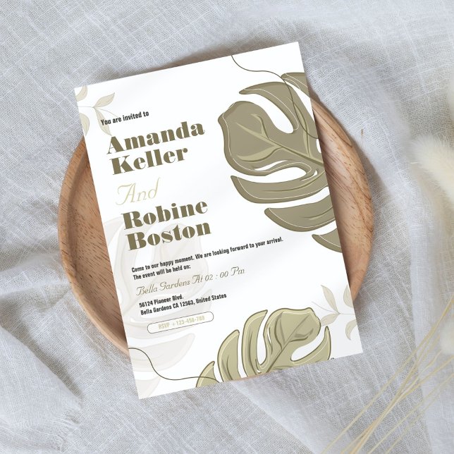 Invitación a la boda botánica minimalista (Subido por el creador)