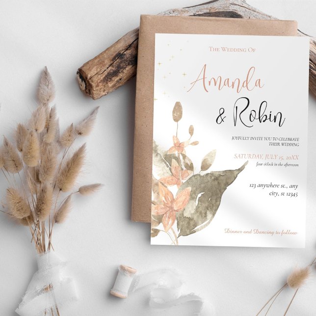 Invitación a la boda botánica minimalista (Subido por el creador)