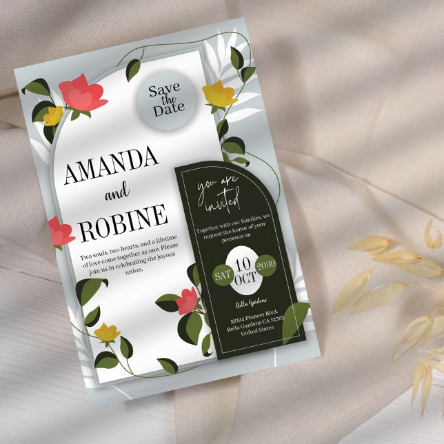 Invitación a la boda botánica moderna (Subido por el creador)