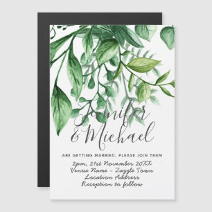 Invitación a la boda botánica moderna Magnética