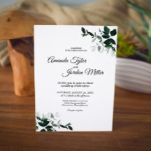 Invitación a la boda botánica neutral