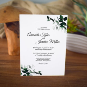 Invitación a la boda botánica neutral