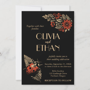 Invitación a la boda botánica oscura - Wabi Sabi