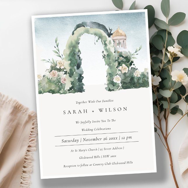 Invitación a la Boda Botánica Pastel Floral Garden (Subido por el creador)