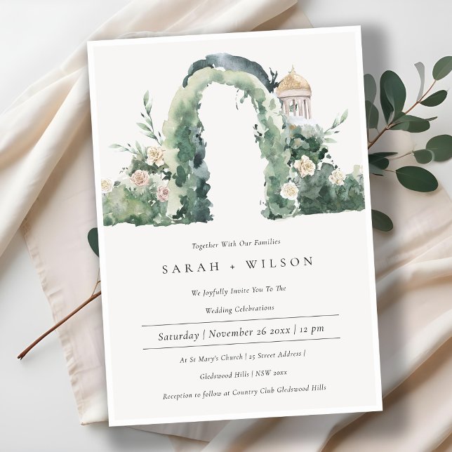 Invitación a la Boda Botánica Pastel Floral Garden (Subido por el creador)