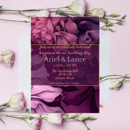 Invitación a la Boda Botánica Púrpura Floral