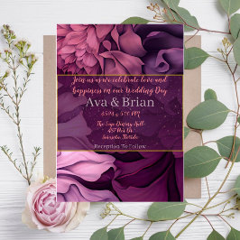 Invitación a la Boda Botánica Púrpura Floral