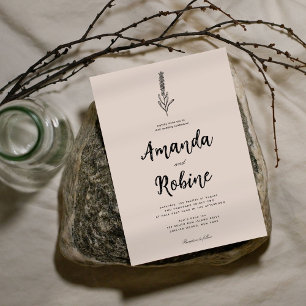 Invitación a la boda botánica rústica