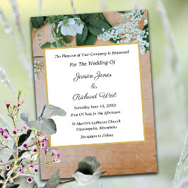 Invitación a la Boda Botánica Rústica de Oro