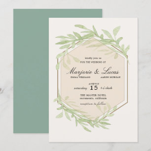 Invitación a la boda botánica suave