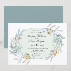 Invitación a la boda botánica suave